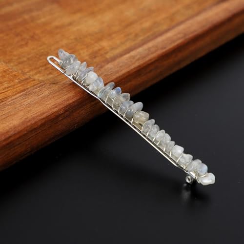 3 Stück Elegante Haarspangen Damen,Haarnadeln aus Natürlicher Kristall Braut Hochzeit Schmuck Haar Clip Französische Haarspange Frauenhaarclip mit Edelsteinen für Alltag und Anlässe,Grau A+Silber von Blausky