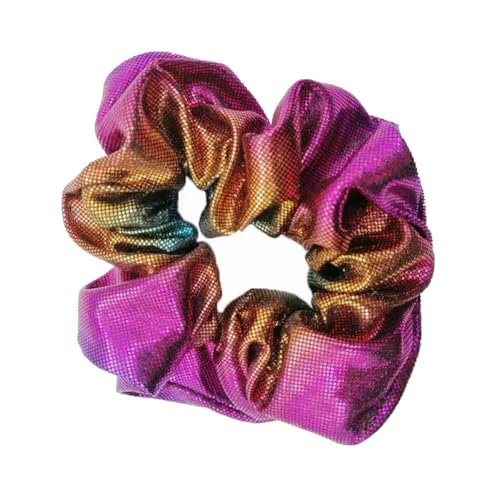 3 Stück Haargummi Scrunchies Damen,Bunte Glänzende Laser Optik Haarbänder,Elastische Zopfgummis Pferdeschwanzhalter Modisches Haarschmuck Accessoire für Alltag Festival Party,Lila von Blausky
