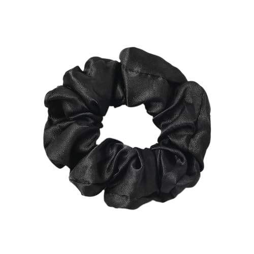 3 Stück Satin-Stoff Haargummis für Damen,Weiche Elastische Haarband Haarschmuck Silk Pferdeschwanzhalter 11cm Satin Haargummi Haarbänder ohne Metall für jeden Haartypen,Schwarz von Blausky