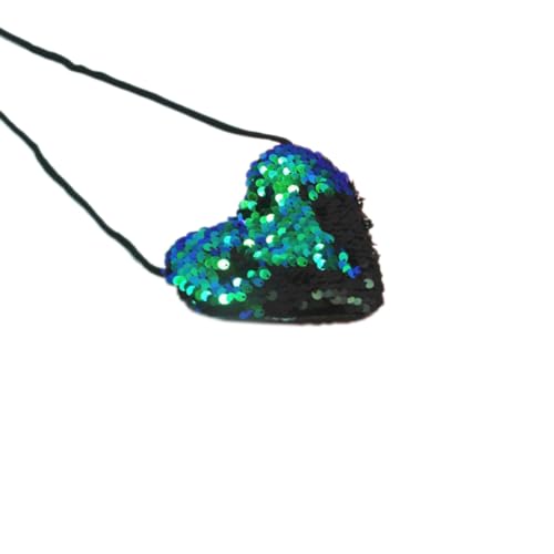 4 Stück 11.5x12cm Herzförmig-Portemonnaie,Reversible Pailletten Geldbeutel Mini Brieftasche Umhängetasche Glitzer Geldbörse Klein Münzgeldbörse mit Reißverschluss für Münzen,Grün von Blausky