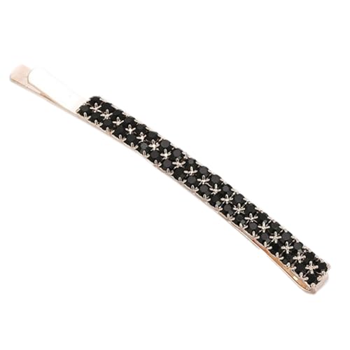 4 Stück 6.6x0.5cm Metall Bobby pins,Glitter Strass Haarnadeln Französisch Hair pin U-förmige Haarklammern Haarspange Haar Accessoires für Frauen Hair Styling Friseursalon,Schwarz von Blausky