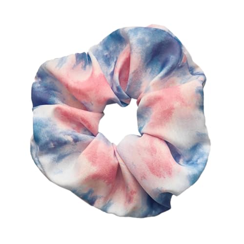 4 Stück 8 cm Haargummis Scrunchies für Damen,Tie-dye Haarbänder,Elastische Zopfgummis,Farbverlauf Haargummi,Haare Ringe Weich Haarschmuck Pferdeschwanzhalter Frauen,Gummibänder,Blaurosa von Blausky
