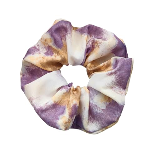 4 Stück 8 cm Haargummis Scrunchies für Damen,Tie-dye Haarbänder,Elastische Zopfgummis,Farbverlauf Haargummi,Haare Ringe Weich Haarschmuck Pferdeschwanzhalter Frauen,Gummibänder,Lila von Blausky