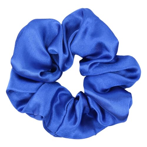 4 Stück Damen Satin Haargummi,Seiden Haarband Weich Elastisch Hair Scrunchies Stoff Haargummis Haarbänder Pferdeschwanz-Halter Haarschmuck für Frauen Feine und Dicke Haare,Königsblau von Blausky