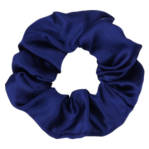 4 Stück Damen Satin Haargummi,Seiden Haarband Weich Elastisch Hair Scrunchies Stoff Haargummis Haarbänder Pferdeschwanz-Halter Haarschmuck für Frauen Feine und Dicke Haare,Marineblau von Blausky