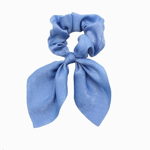4 Stück Elastische Haargummis mit Schleife Hasenohren Scrunchies Kaninchen Hase Ohrschleife Haarbänder Satin Haare Ringe Haargummi Kaninchenohren Form für Frauen und Damen,Himmelblau von Blausky