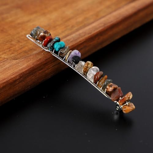 4 Stück Elegante Haarspangen Damen,Haarnadeln aus Natürlicher Kristall Braut Hochzeit Schmuck Haar Clip Französische Haarspange Frauenhaarclip mit Edelsteinen für Alltag und Anlässe,Bunt F+Silber von Blausky