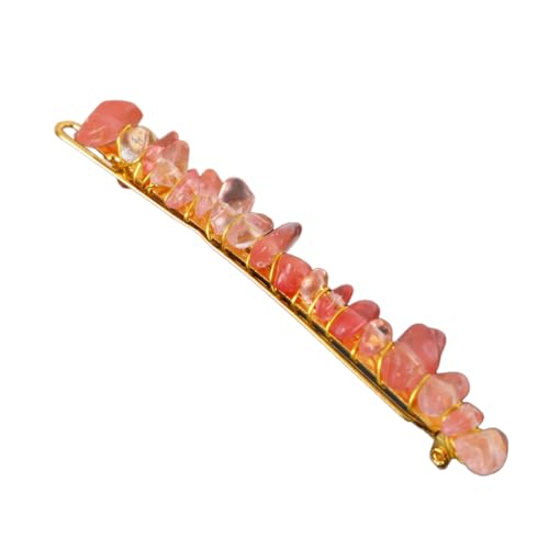 4 Stück Elegante Haarspangen für Damen,Haarnadeln aus Natürlicher Kristall Braut Hochzeit Schmuck Haar Clip Französische Haarspange Frauenhaarclip mit Edelsteinen für Alltag,Wassermelonenrot von Blausky