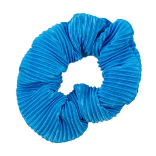 4 Stück Haargummis Scrunchie für Damen,Weiche elastische haargummis Plissiertes Hair Tie Hair Scrunchies Haargummi armband Pferdeschwanzhalter Haarschmuck für jeden Tag,Hellblau von Blausky