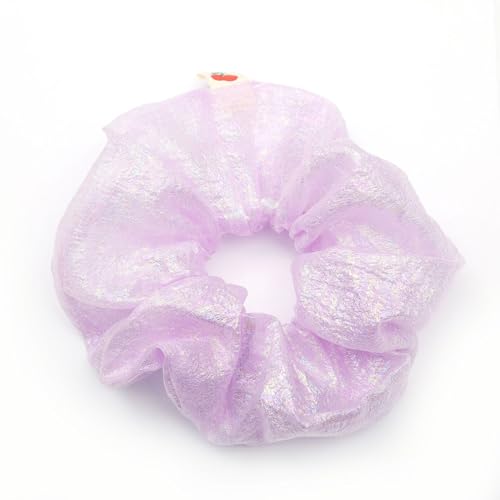 4 Stück Laser Haargummis Damen,Satin-Haarbänder Candy Color Scrunchies Weich Elastisch Haarseil Stoff Haarband Pferdeschwanzhalter Haarschmuck,ohne Haarschäden,für jeden Tag,Lila von Blausky