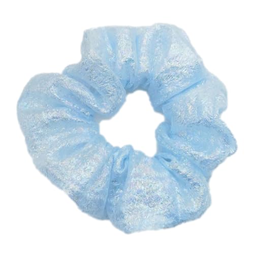 4 Stück Laser Scrunchies für Damen,Bunte Haarringe Elastische Haargummis Dicke Bänder Haarschmuck Weiche Pferdeschwanzhalter Geschenk für Frauen Geburtstag Valentinstag,Blau von Blausky
