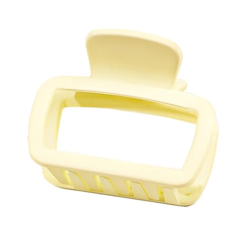 5 Stück 5cm Klein Haarklammern,Bunt Rechteck Haarspangen Rutschfeste Haarklammer Haarkrallen Deko Haarschmuck Haarstyling-Zubehör für Frauen mittleres und dünnes Haar,Cremegelb von Blausky