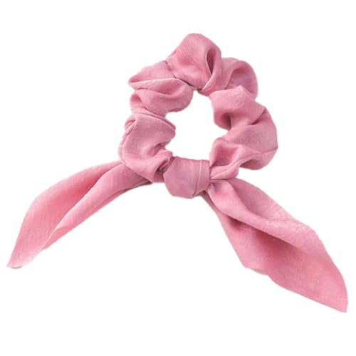 5 Stück Elasitc Haargummis für Damen,Weiche Schleife Scrunchies Kaninchenohren Scrunchie Haarschmuck Stoffe Haarband Pferdeschwanz-Halter für dickes Haar und lockiges Haar,Rosenrot von Blausky