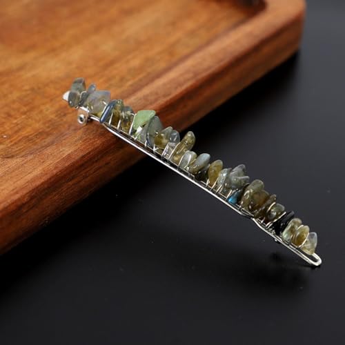 5 Stück Elegante Haarspangen Damen,Haarnadeln aus Natürlicher Kristall Braut Hochzeit Schmuck Haar Clip Französische Haarspange Frauenhaarclip mit Edelsteinen für Alltag und Anlässe,Hellgrau+Silber von Blausky