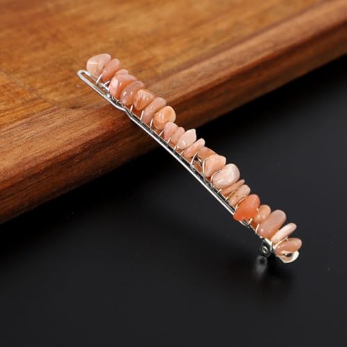 5 Stück Elegante Haarspangen Damen,Haarnadeln aus Natürlicher Kristall Braut Hochzeit Schmuck Haar Clip Französische Haarspange Frauenhaarclip mit Edelsteinen für Alltag und Anlässe,Altrosa+Silber von Blausky