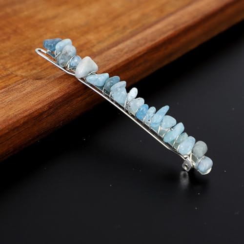 5 Stück Elegante Haarspangen Damen,Haarnadeln aus Natürlicher Kristall Braut Hochzeit Schmuck Haar Clip Französische Haarspange Frauenhaarclip mit Edelsteinen für Alltag und Anlässe,Hellblau+Silber von Blausky