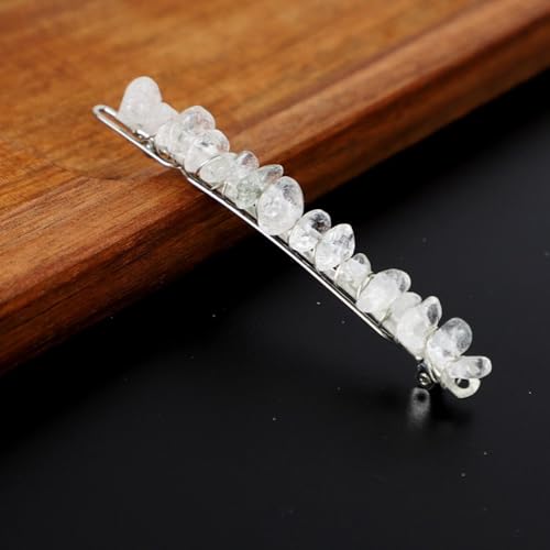 5 Stück Elegante Haarspangen Damen,Haarnadeln aus Natürlicher Kristall Braut Hochzeit Schmuck Haar Clip Französische Haarspange Frauenhaarclip mit Edelsteinen für Alltag und Anlässe,Weiß B+Silber von Blausky