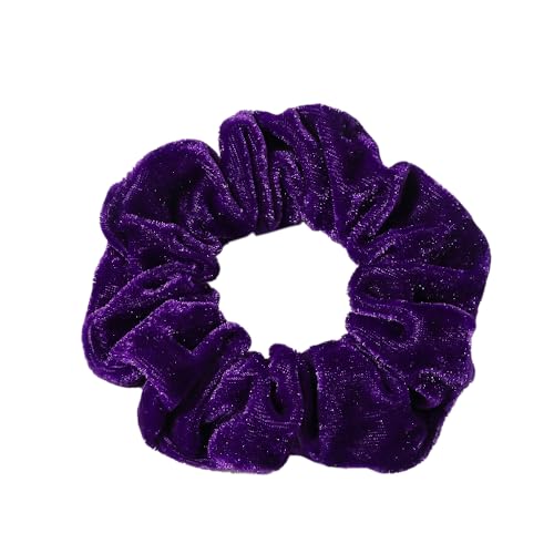 5 Stück Haargummis,Samt Haar Scrunchies Mehrfarbig Elastischer Haarbänder Haarschmuck Bunte Haar Gummis,für Damen Frauen,Glatte,Lockige,Krause,Lange,Dicke und Dünne Haare,Leuchtendes Violett E von Blausky
