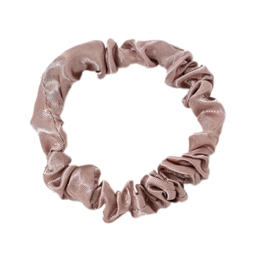 5 Stück Satin Haargummi,Stoffhaarband Dünnes Haarband Klein Silk Scrunchies Weich Elastische Haarseil Elegante Haarschmuck für Damen Lange Feine Oder Dicke Lockige Haare,Altrosa von Blausky
