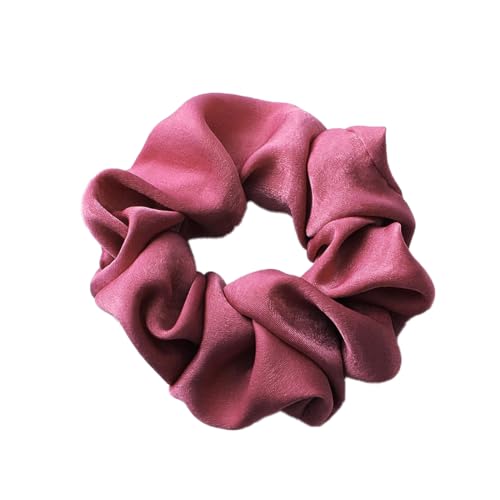 5 Stück Satin Scrunchies,Stoff Haargummis Haarringe mit Gummiband Haarband Haargummi Pferdeschwanzhalter Einfarbige Elastische Dicke Bänder Haarschmuck als Geschenk für Frauen und Damen,Rosaviolett von Blausky