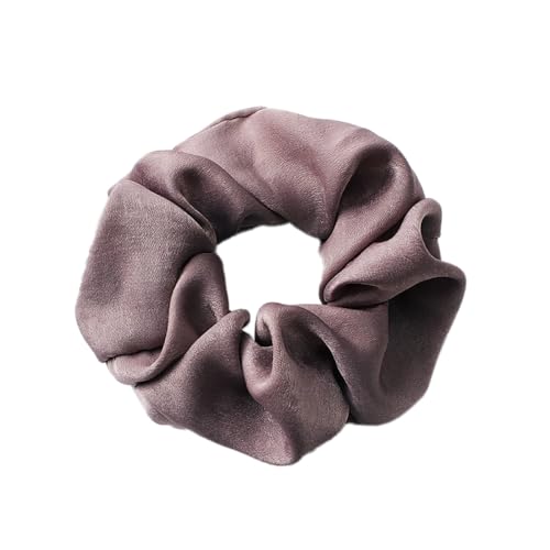 5 Stück Satin Scrunchies,Stoff Haargummis Haarringe mit Gummiband Haarband Haargummi Pferdeschwanzhalter Einfarbige Elastische Dicke Bänder Haarschmuck als Geschenk für Frauen und Damen,Hellviolett von Blausky