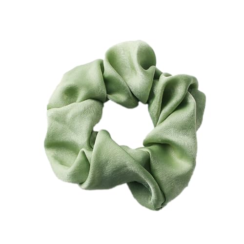 5 Stück Satin Scrunchies,Stoff Haargummis Haarringe mit Gummiband Haarband Haargummi Pferdeschwanzhalter Einfarbige Elastische Dicke Bänder Haarschmuck als Geschenk für Frauen und Damen,Fruchtgrün von Blausky