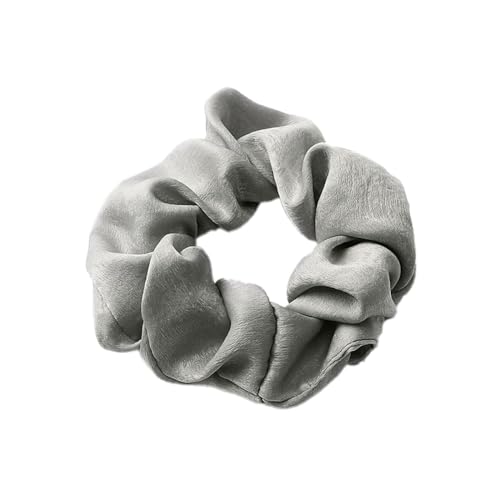 5 Stück Satin Scrunchies,Stoff Haargummis Haarringe mit Gummiband Haarband Haargummi Pferdeschwanzhalter Einfarbige Elastische Dicke Bänder Haarschmuck als Geschenk für Frauen und Damen,Graugrün von Blausky