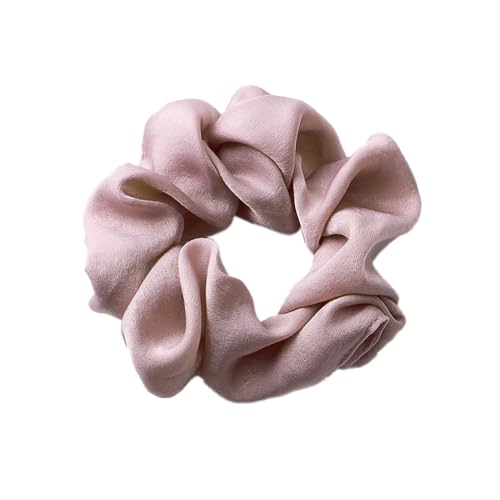 5 Stück Satin Scrunchies,Stoff Haargummis Haarringe mit Gummiband Haarband Haargummi Pferdeschwanzhalter Einfarbige Elastische Dicke Bänder Haarschmuck als Geschenk für Frauen und Damen,Hellrosa von Blausky