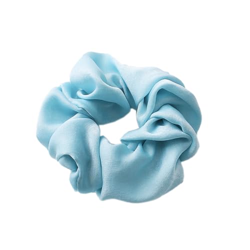 5 Stück Satin Scrunchies,Stoff Haargummis Haarringe mit Gummiband Haarband Haargummi Pferdeschwanzhalter Einfarbige Elastische Dicke Bänder Haarschmuck als Geschenk für Frauen und Damen,Himmelblau von Blausky