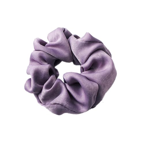 5 Stück Satin Scrunchies,Stoff Haargummis Haarringe mit Gummiband Haarband Haargummi Pferdeschwanzhalter Einfarbige Elastische Dicke Bänder Haarschmuck als Geschenk für Frauen und Damen,Lila von Blausky