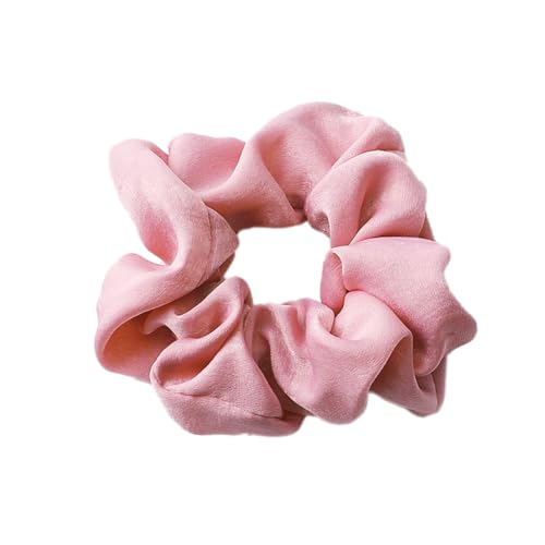 5 Stück Satin Scrunchies,Stoff Haargummis Haarringe mit Gummiband Haarband Haargummi Pferdeschwanzhalter Einfarbige Elastische Dicke Bänder Haarschmuck als Geschenk für Frauen und Damen,Rosa A von Blausky