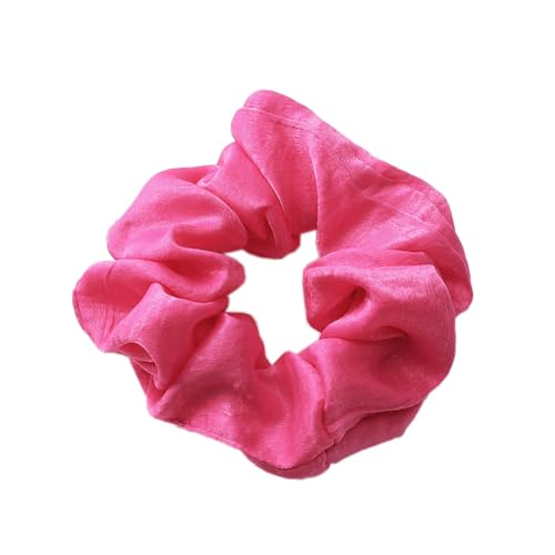 5 Stück Satin Scrunchies,Stoff Haargummis Haarringe mit Gummiband Haarband Haargummi Pferdeschwanzhalter Einfarbige Elastische Dicke Bänder Haarschmuck als Geschenk für Frauen und Damen,Rosenrot von Blausky