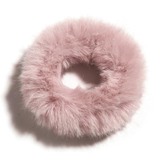 5 Stück Scrunchies für Damen,Plüsch-Haar-Ringe Elastische Stirnband Haargummis Flauschiger Plush-Haarband Haarschmuck Weiche Pferdeschwanzhalter Geeignet für Herbst und Winter,Rosa von Blausky