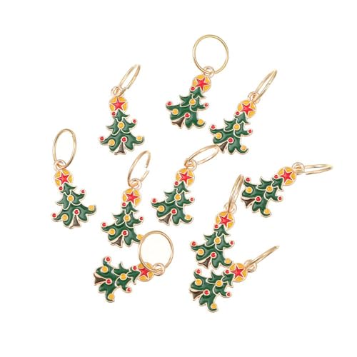 50 Stück 3x2cm Haarschmuck für Zöpfe,Weihnachts-Metallene Haar Ringe Mini Haarklammer Niedliche Dekorative Haarspangen Frauen Dreadlock-Schmuckzubehör für Party,Weihnachtsbaum von Blausky