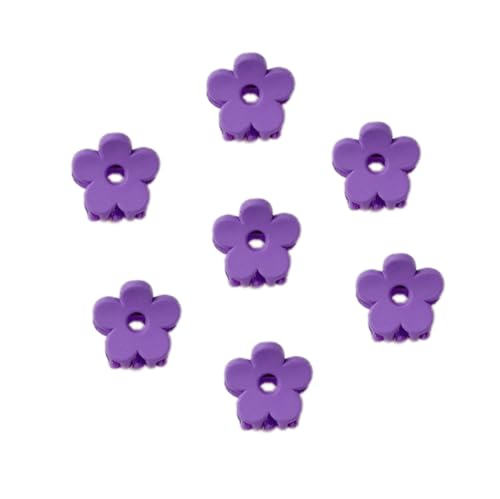 50 Stück Kleine Blume Haarspangen,2cm Klaue Clips Haarkrallen Hair Clips Rutschfestem Griff Mini-Accessoires Niedliche Blumen Haarklammer Haarschmuck für Damen DIY Haarstyling,Lila von Blausky