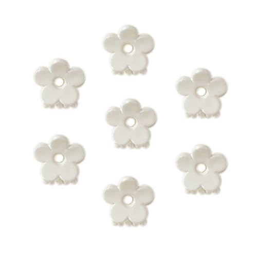 50 Stück Kleine Blume Haarspangen,2cm Klaue Clips Haarkrallen Hair Clips Rutschfestem Griff Mini-Accessoires Niedliche Blumen Haarklammer Haarschmuck für Damen DIY Haarstyling,Milchweiß von Blausky