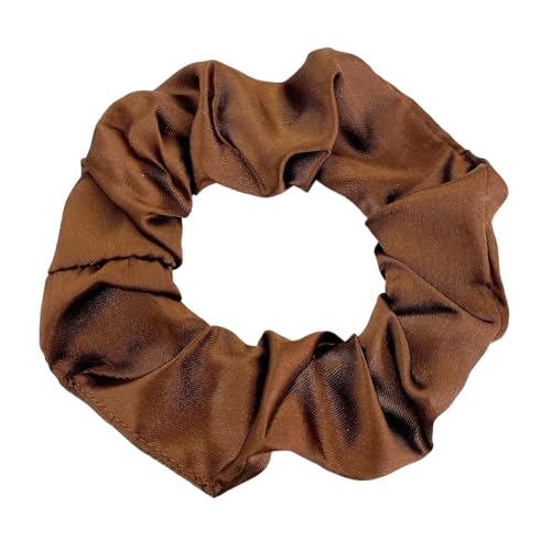 6 Stück 10 cm Haargummi Scrunchies Bunte Haargummis Elastische Haarbänder Haare Ringe,Stoff Haarschmuck Gummibänder Haar Bänder Pferdeschwanz Haarschmuck für Damen und Frauen,Braun B von Blausky