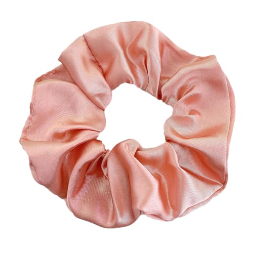 6 Stück 10 cm Haargummi Scrunchies Bunte Haargummis Elastische Haarbänder Haare Ringe,Stoff Haarschmuck Gummibänder Haar Bänder Pferdeschwanz Haarschmuck für Damen und Frauen,Champagnerrosa von Blausky
