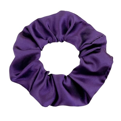 6 Stück 10 cm Haargummi Scrunchies Bunte Haargummis Elastische Haarbänder Haare Ringe,Stoff Haarschmuck Gummibänder Haar Bänder Pferdeschwanz Haarschmuck für Damen und Frauen,Dunkelviolett A von Blausky