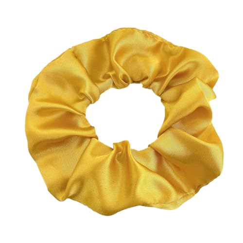 6 Stück 10 cm Haargummi Scrunchies Bunte Haargummis Elastische Haarbänder Haare Ringe,Stoff Haarschmuck Gummibänder Haar Bänder Pferdeschwanz Haarschmuck für Damen und Frauen,Gelb A von Blausky