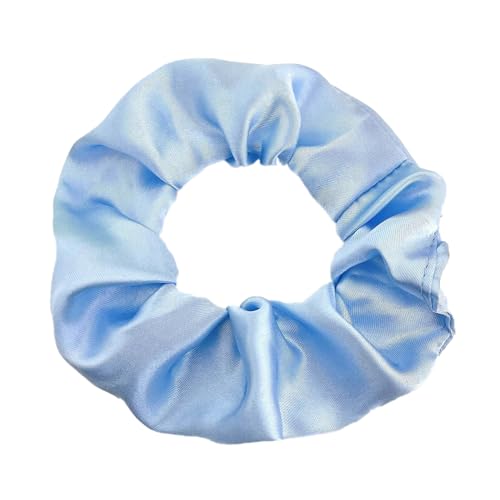6 Stück 10 cm Haargummi Scrunchies Bunte Haargummis Elastische Haarbänder Haare Ringe,Stoff Haarschmuck Gummibänder Haar Bänder Pferdeschwanz Haarschmuck für Damen und Frauen,Hellblau von Blausky