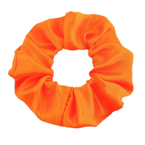 6 Stück 10 cm Haargummi Scrunchies Bunte Haargummis Elastische Haarbänder Haare Ringe,Stoff Haarschmuck Gummibänder Haar Bänder Pferdeschwanz Haarschmuck für Damen und Frauen,Hellorange A von Blausky
