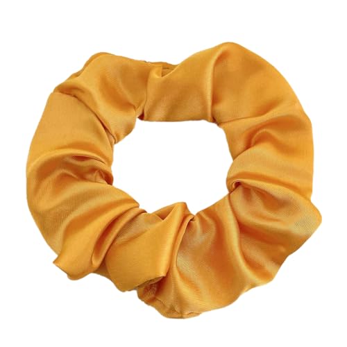 6 Stück 10 cm Haargummi Scrunchies Bunte Haargummis Elastische Haarbänder Haare Ringe,Stoff Haarschmuck Gummibänder Haar Bänder Pferdeschwanz Haarschmuck für Damen und Frauen,Orangegelb von Blausky
