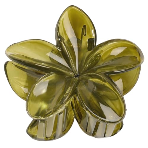 6 Stück 8cm Blumen Haarklammer,Bunt Hawaii Plumeria spangen haare Rutschfeste Flower hair clips Haarspangen Haarschmuck Blume Haarstyling-Zubehör für Frauen Strand Urlaub,Militärgrün D von Blausky