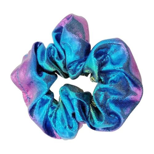 6 Stück Haargummi Scrunchies Damen,Bunte Glänzende Laser Optik Haarbänder,Elastische Zopfgummis Pferdeschwanzhalter Modisches Haarschmuck Accessoire für Alltag Festival Party,Blau von Blausky
