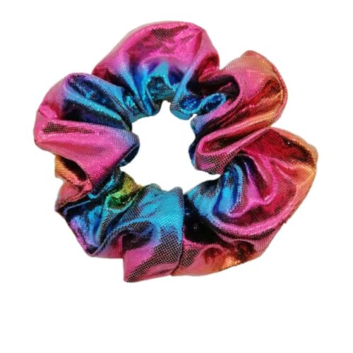 6 Stück Haargummi Scrunchies Damen,Bunte Glänzende Laser Optik Haarbänder,Elastische Zopfgummis Pferdeschwanzhalter Modisches Haarschmuck Accessoire für Alltag Festival Party,Schwarz von Blausky