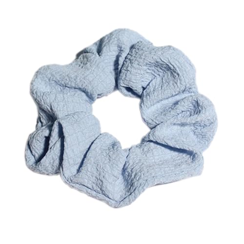 6 Stück Stoff-Haargummi,Haarband Scrunchies Haarringe mit Gummiband Elastische Gummibänder Volltonfarbe Haargummis Pferdeschwanz Haarbänder Haarschmuck für Damen und Frauen,Hellblau von Blausky