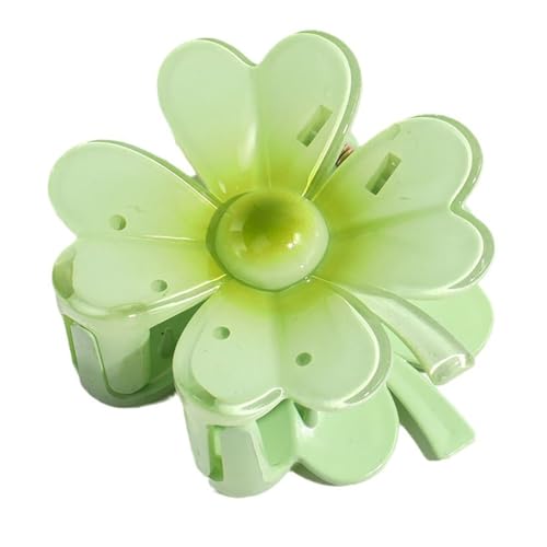 6 Stück Vierblättriges Kleeblatt Gradient Haarspangen 8x7cm,Niedliche Acryl Haarklammern für Damen,Hair Clip Dekorative Haarschmuck,Rutschfeste Haarklammer,für Dick/Dünn Haar,Grün von Blausky