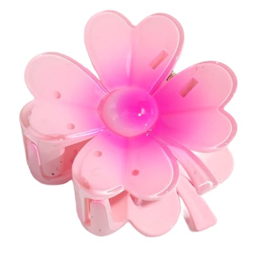 6 Stück Vierblättriges Kleeblatt Gradient Haarspangen 8x7cm,Niedliche Acryl Haarklammern für Damen,Hair Clip Dekorative Haarschmuck,Rutschfeste Haarklammer,für Dick/Dünn Haar,Rosenrot von Blausky