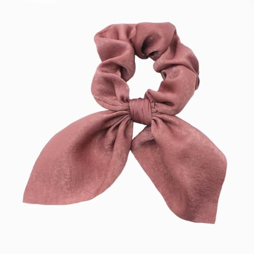 8 Stück Elastische Haargummis mit Schleife Hasenohren Scrunchies Kaninchen Hase Ohrschleife Haarbänder Satin Haare Ringe Haargummi Kaninchenohren Form für Frauen und Damen,Dunkelrosa von Blausky